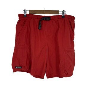 Columbia Mens Red Packable Cargo Shorts With Adjustable Waistband Size M